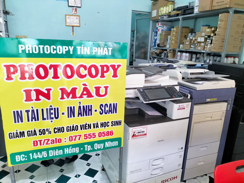 tiệm photocopy gia rẻ tại Quy Nhơn Bình Định